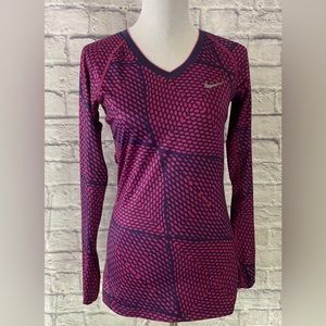 Medium Nike Pro Womens Top Fitted Dry-Fit Purple Violet Stretchy Activewear fall